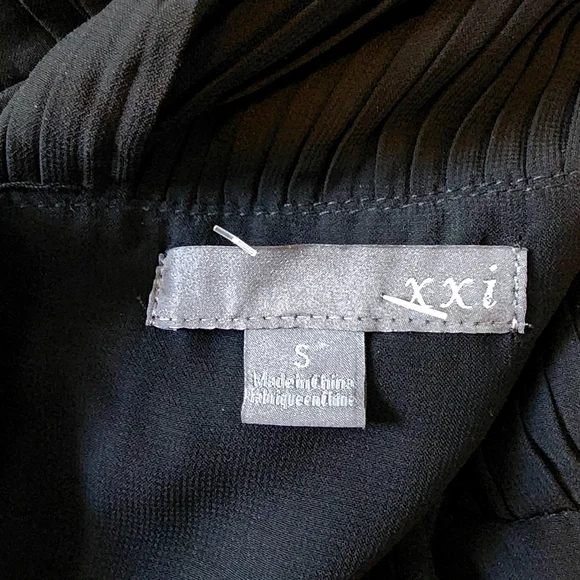 XXi Forever 21 dress cocktail black chiffon back zip & tie sleeveless sz sml - Picture 12 of 15